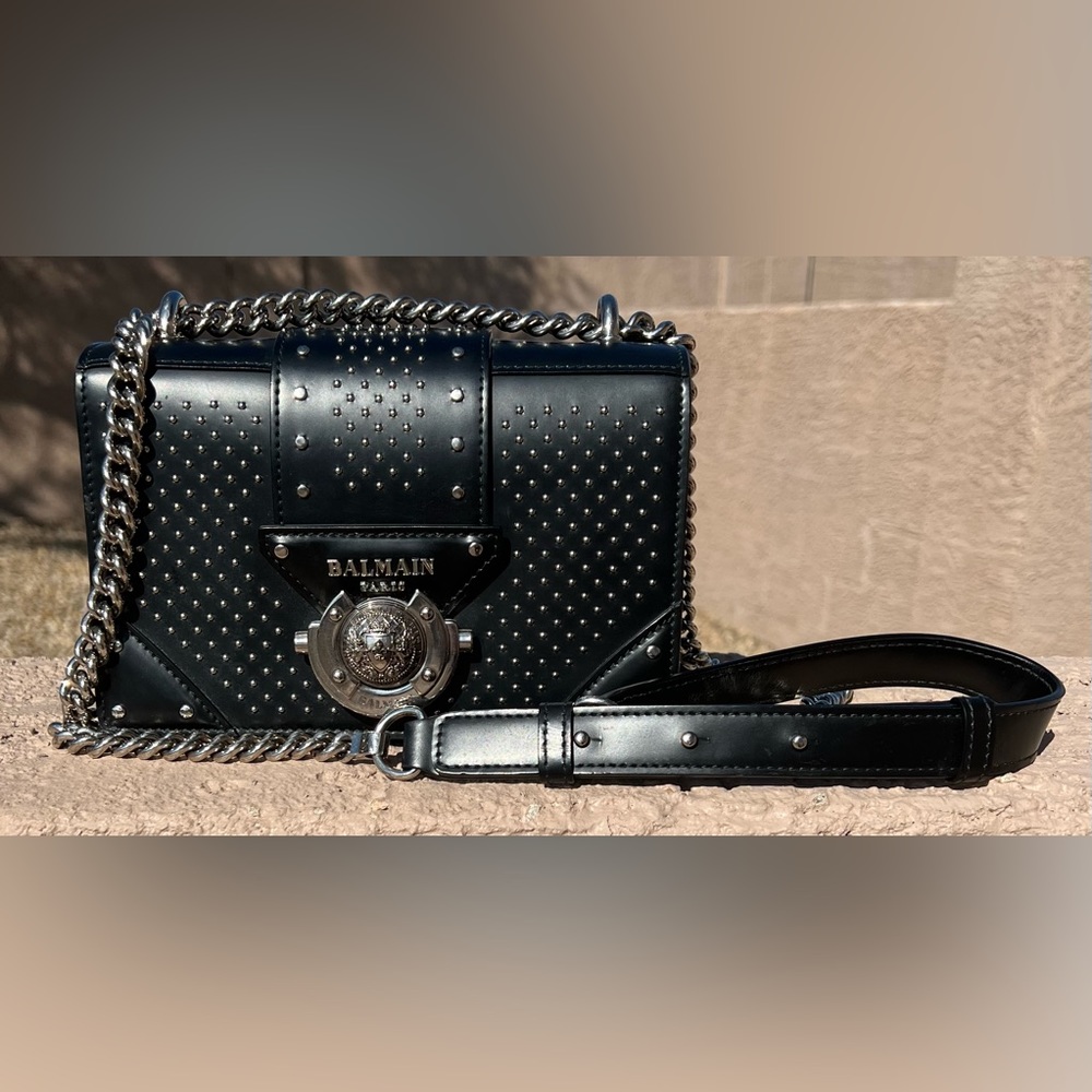 Never used Balmain Studded Ring Box Shoulder Bag